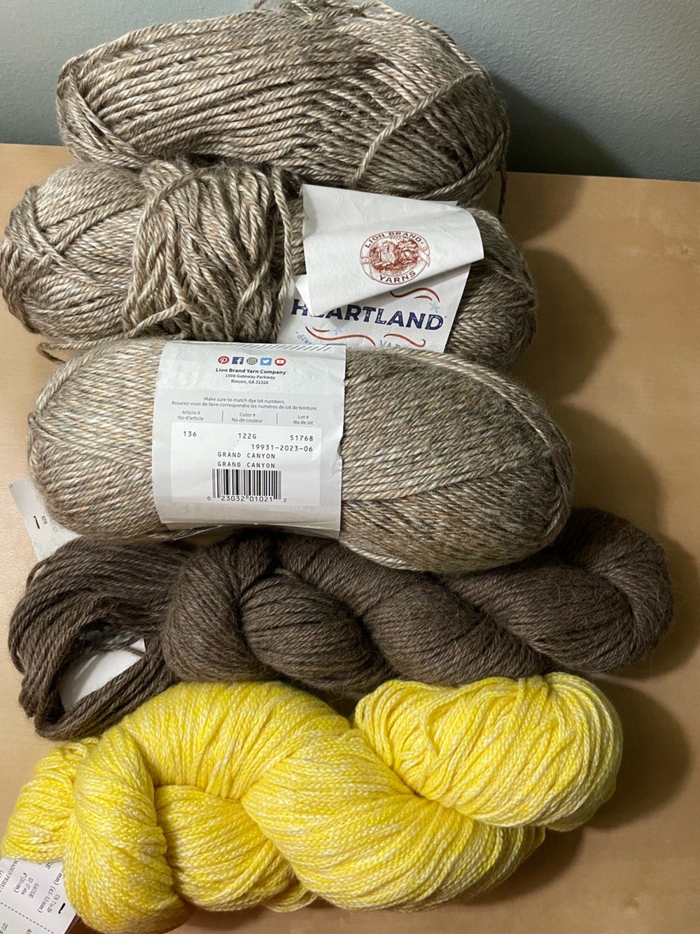 Natural & Yellow Wool Blend Yarn Pack bundle